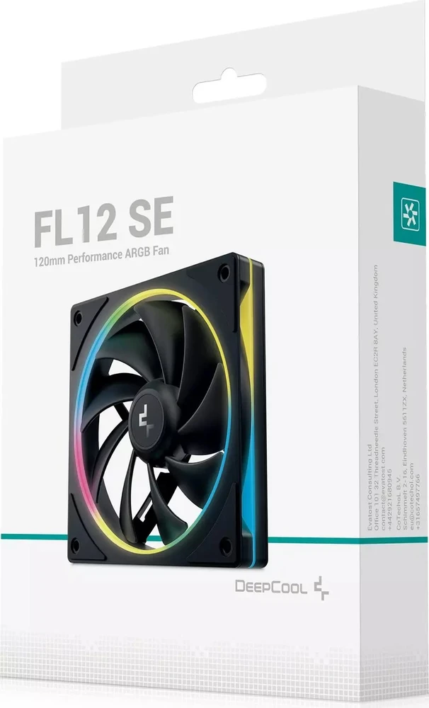 DeepCool FL12 SE Kompiuterio dėklas Fan 12 cm Juodas 1 pc(s)
