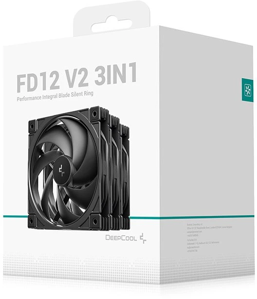 „Wentylator Deepcool FD12 V2“ 3 vnt. pakuotė (R-FD12V2-BKNPN3-G)