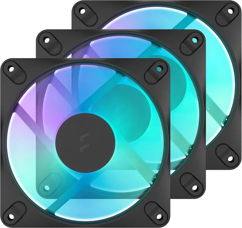 Fractal Design Dynamic 3 12 RGB ventiliatorius juodas, 3 vnt. rinkinys (FD-F-DR3-1203)