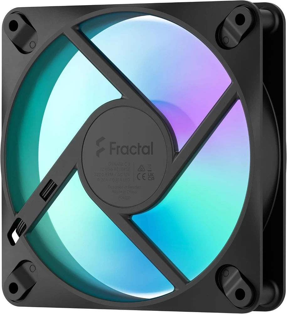 Fractal Design Chłodzenie dynamic 3 12 rgb reverse juodas 120mm