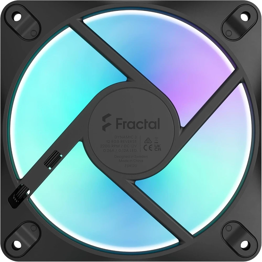 Fractal Design Chłodzenie dynamic 3 12 rgb reverse juodas 120mm