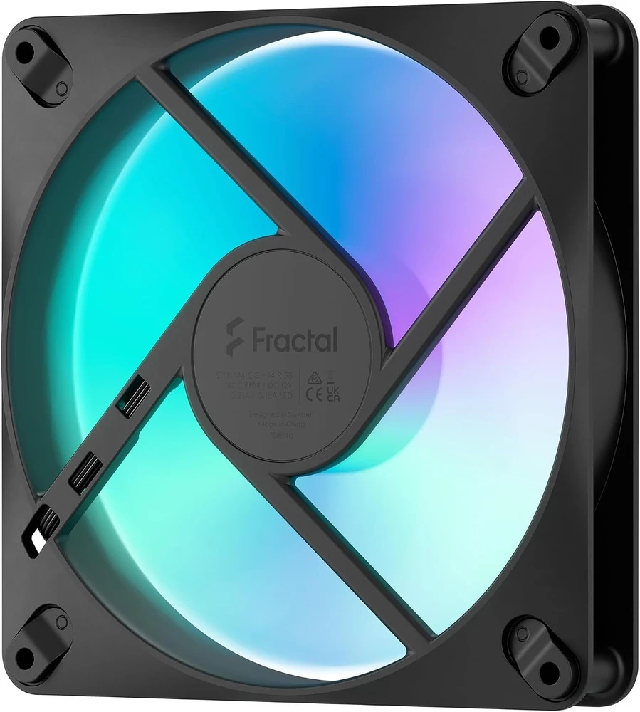 Ventiliatorius Fractal Design Dynamic 3 14 RGB Juodas, 3 vnt. rinkinys (FD-F-DR3-1403)