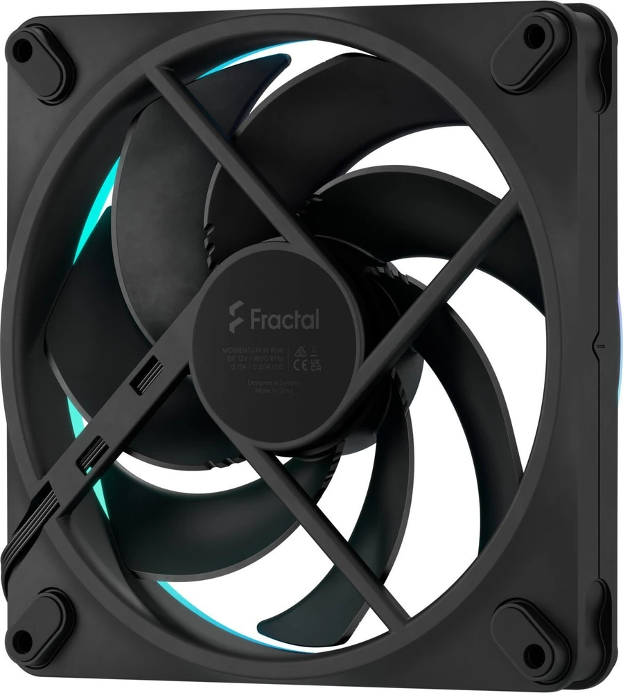 „Fractal Design“ | Kompiuterio ventiliatorius, 3 vnt. pakuotė | „Momentum 14 RGB“