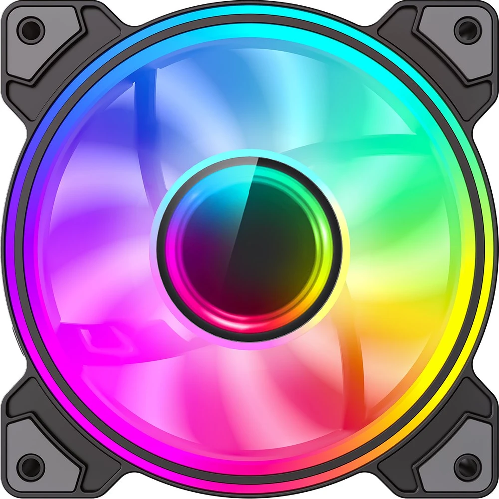 „Gamemax“ korpuso ventiliatorius | DUAL RING INFINITY BK | Juodas