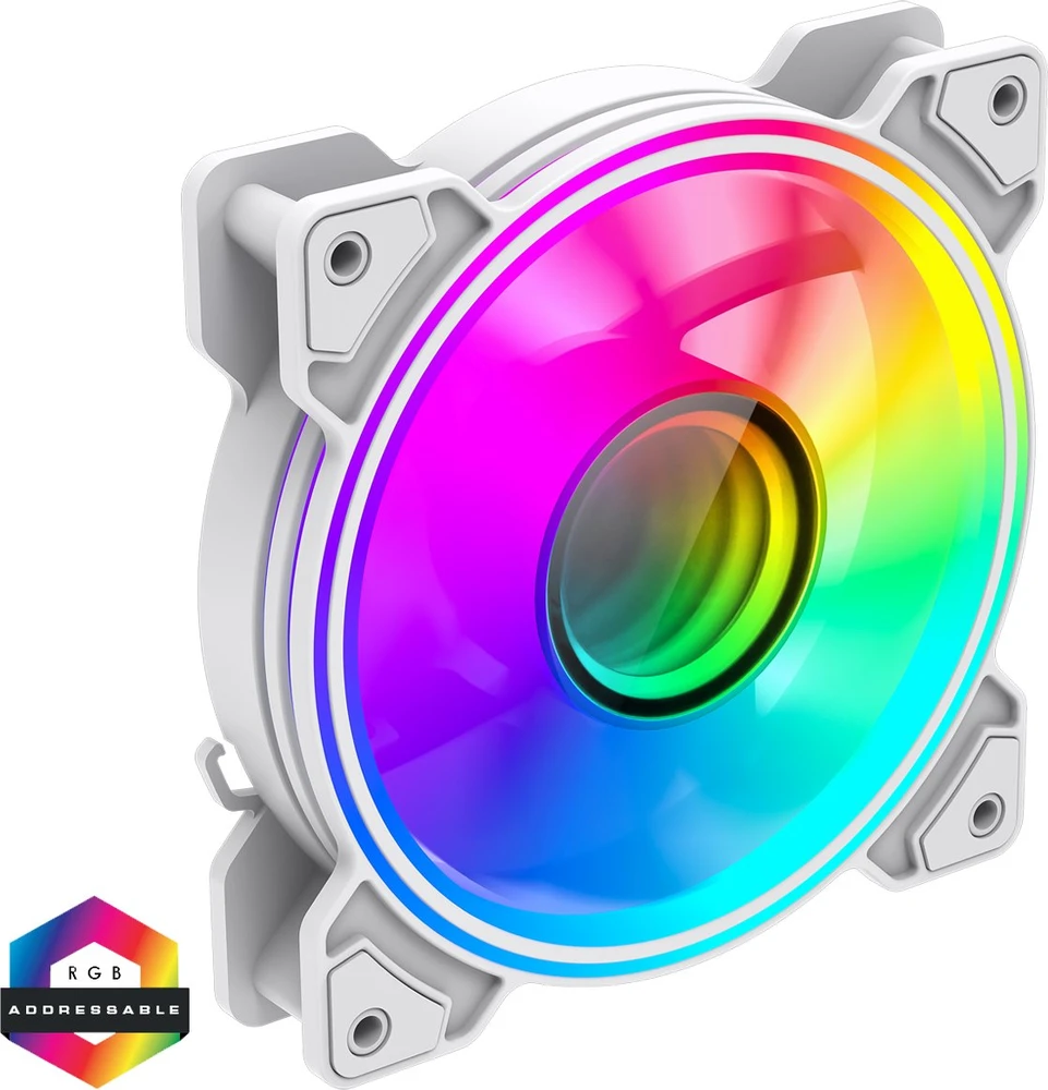 „Gamemax“ korpuso ventiliatorius | DUAL RING INFINITY WH | Baltas