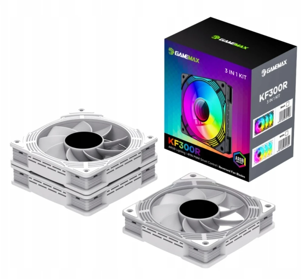 Gamemax Case Fan | KF300R WH | Baltas