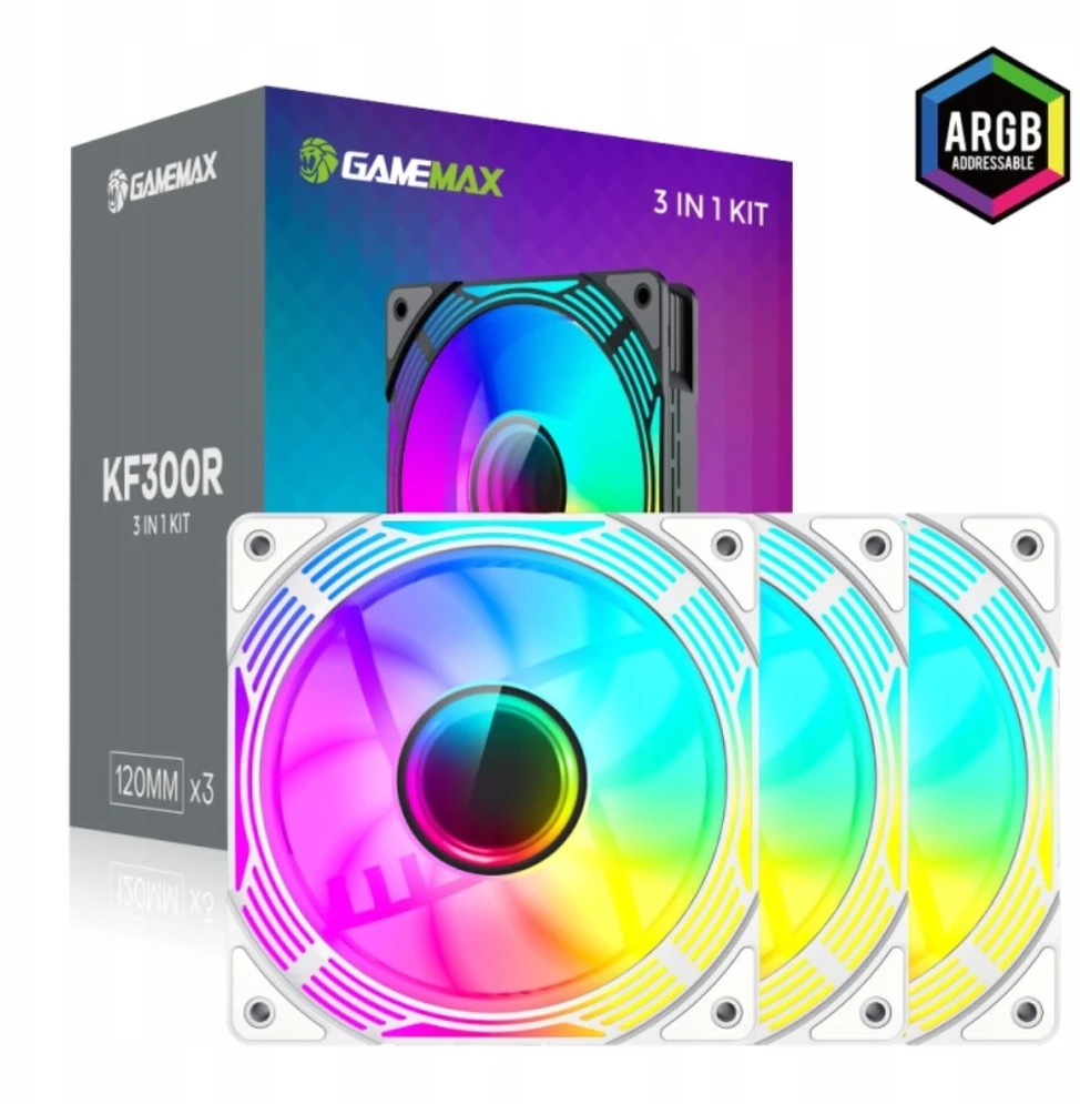 Gamemax Case Fan | KF300R WH | Baltas
