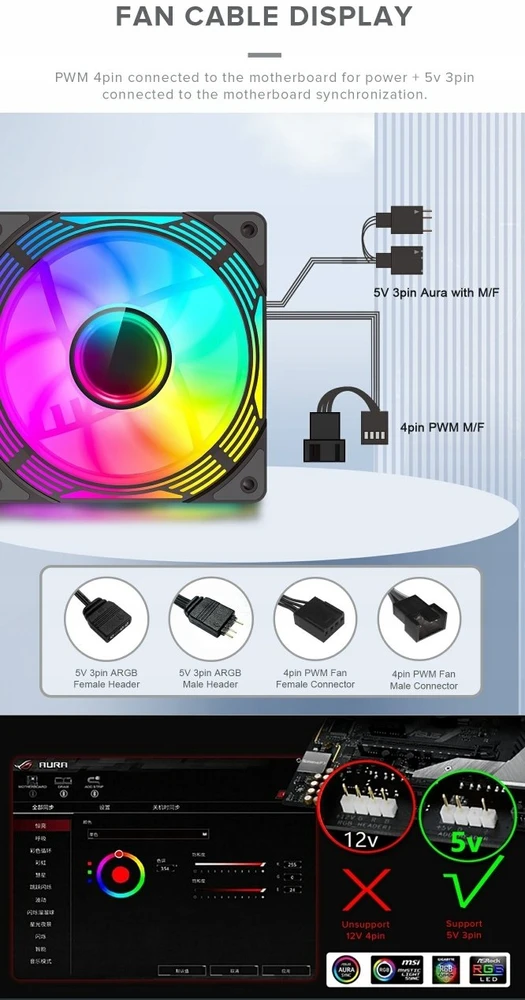 Gamemax Case Fan | KF300R BK | Juodas
