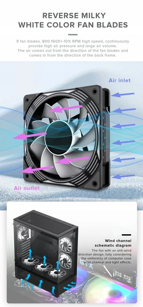 Gamemax Case Fan | KF300R BK | Juodas