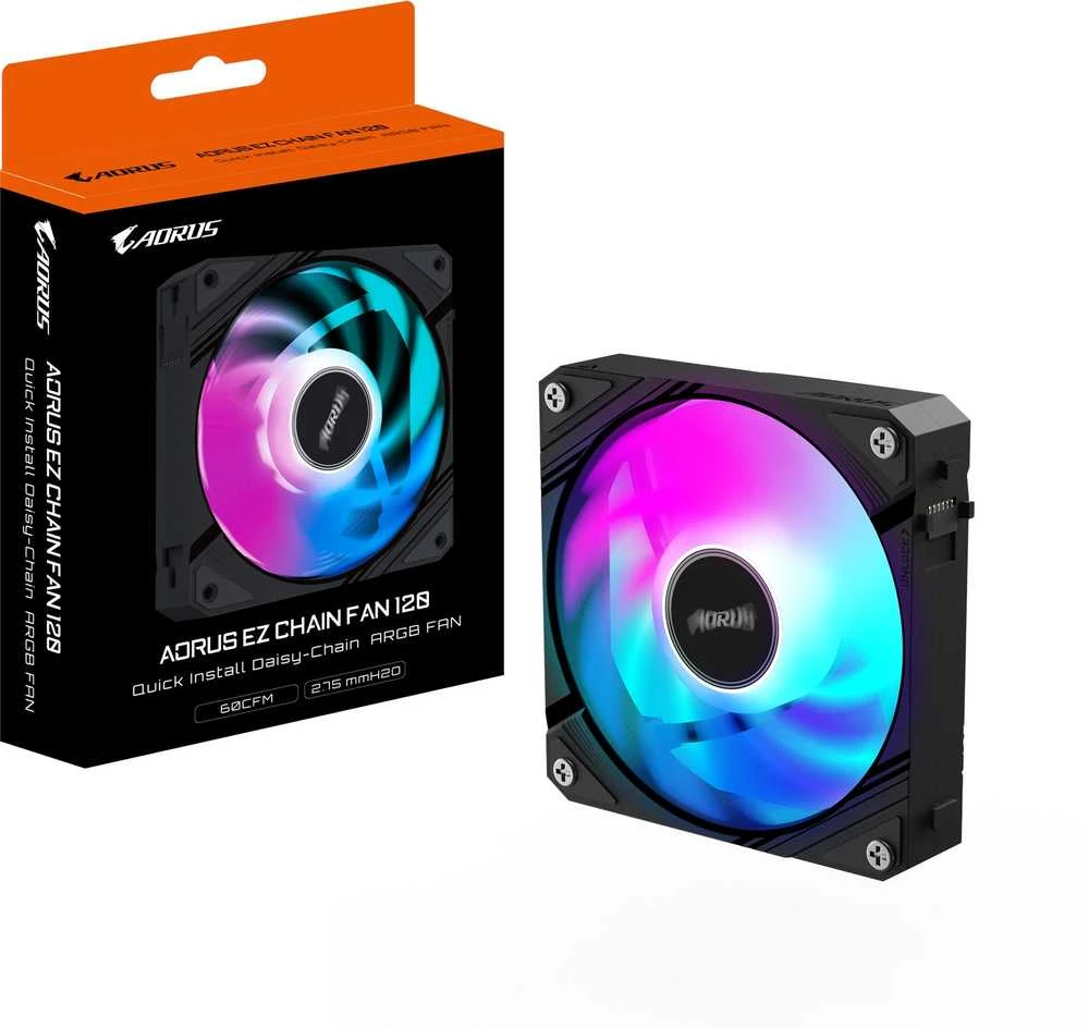Gigabyte AORUS EZ Chain Fan 120 su ARGB apšvietimu