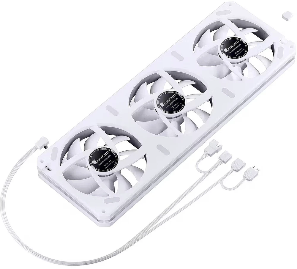 Jonsbo XA-360 ventiliatorius, atvirkštinės mentės, PWM, ARGB Ø 360 mm, baltas