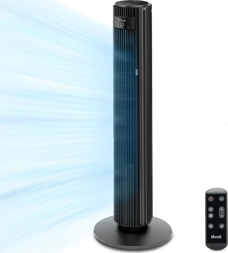 Levoit Classic Pro 42 colių bokšto ventiliatorius – juodas