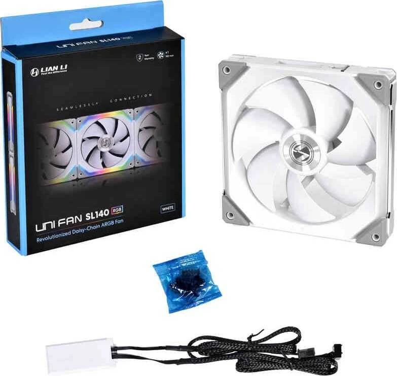 Cooler  Lian Li UNI FAN SL140 RGB PWM ventiliatorius - 140mm, baltas