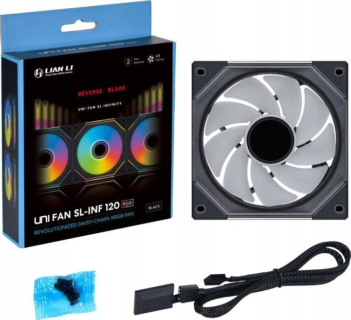 Lian Li UNI FAN SL-INF 120 ARGB Reverse Blade PWM korpuso ventiliatorius- 120mm, juodos spalvos