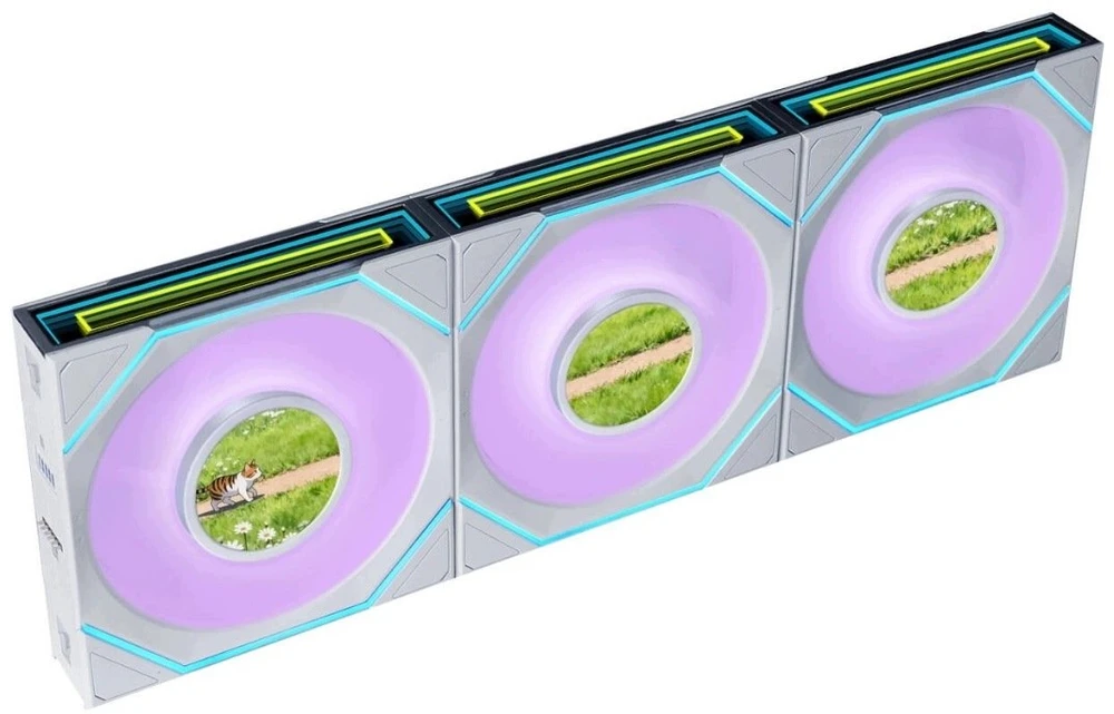 Wentylator Lian Li Uni Fan SL-INF Flex LCD Wireless ARGB PWM (komplektas 3 vnt. su kontrolerem) 120 mm Baltas (G9F.12SLIND1F3W.00)