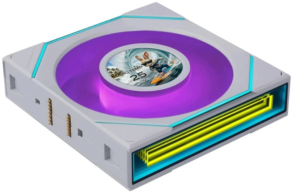 Wentylator Lian Li Uni Fan SL-INF Flex LCD Wireless ARGB PWM (komplektas 3 vnt. su kontrolerem) 120 mm Baltas (G9F.12SLIND1F3W.00)