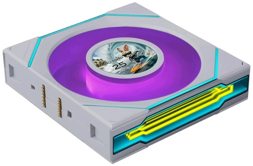 Lian Li UNI FAN SL-INF LCD FLEX belaidis ventiliatorius, ARGB ir LCD Ø 120 mm, baltas