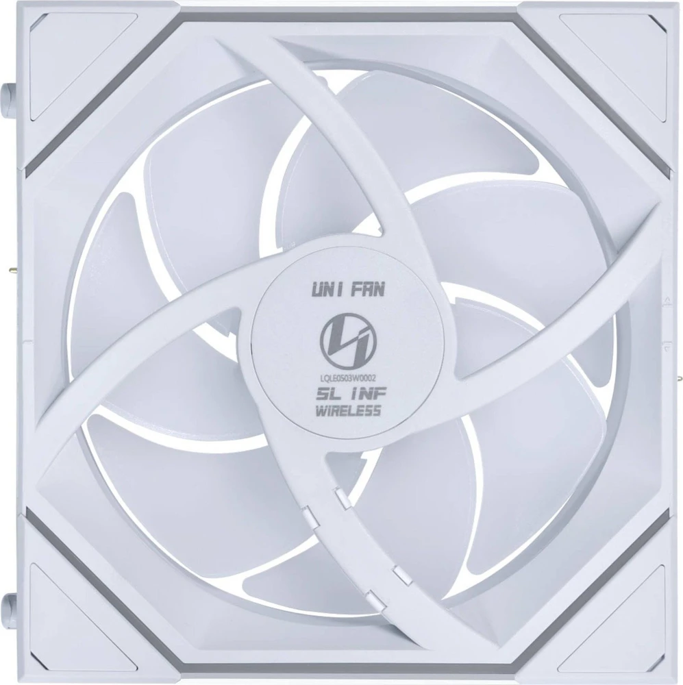 Lian Li UNI FAN SL-INF Wireless korpuso ventiliatorius, ARGB, PWM – 3er-Pack, su valdikliu Reverse-Blade, 120mm, baltos spalvos