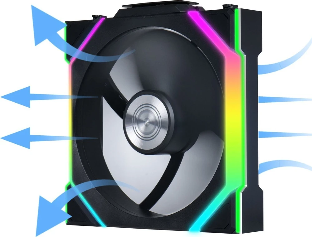 Lian Li UNI FAN SL Wireless ARGB PWM korpuso ventiliatorius, 3er-Pack su valdikliu- Reverse Blade, 120 mm, juodos spalvos