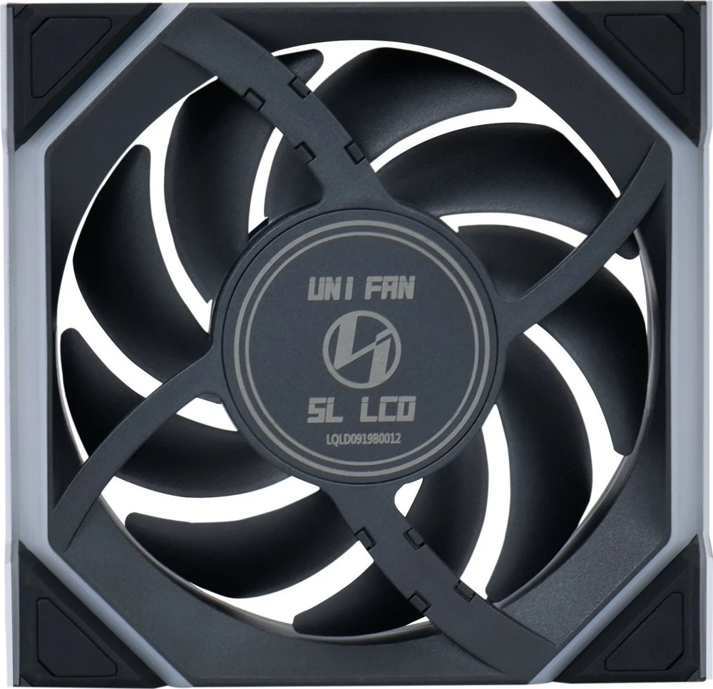 Lian Li UNI FAN SL Wireless LCD korpuso ventiliatorius, ARGB, PWM – Reverse Blade, 120 mm, juodos spalvos