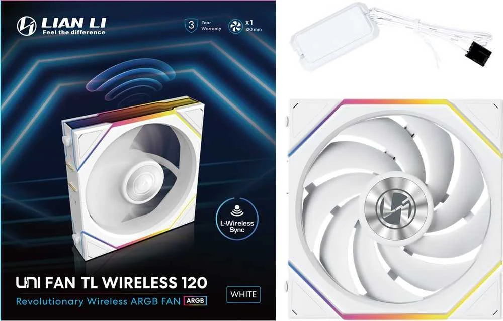 Lian Li UNI FAN TL Wireless 120mm pakuotė ir ventiliatorius