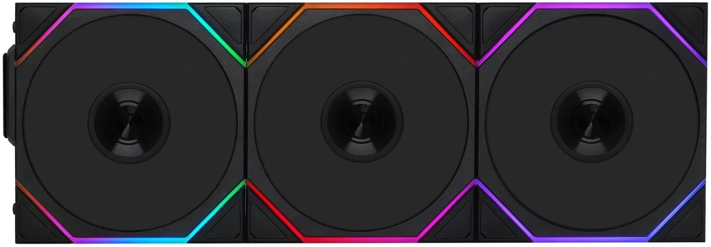 Lian Li UNI FAN TL Wireless korpuso ventiliatorius, ARGB, PWM, 3er-Pack – 120 mm, juodos spalvos