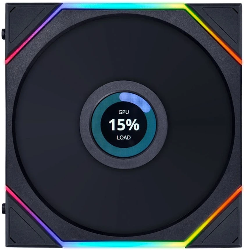 Lian Li UNI FAN TL LCD Wireless korpuso ventiliatorius, ARGB, PWM – 140mm, juodos spalvos