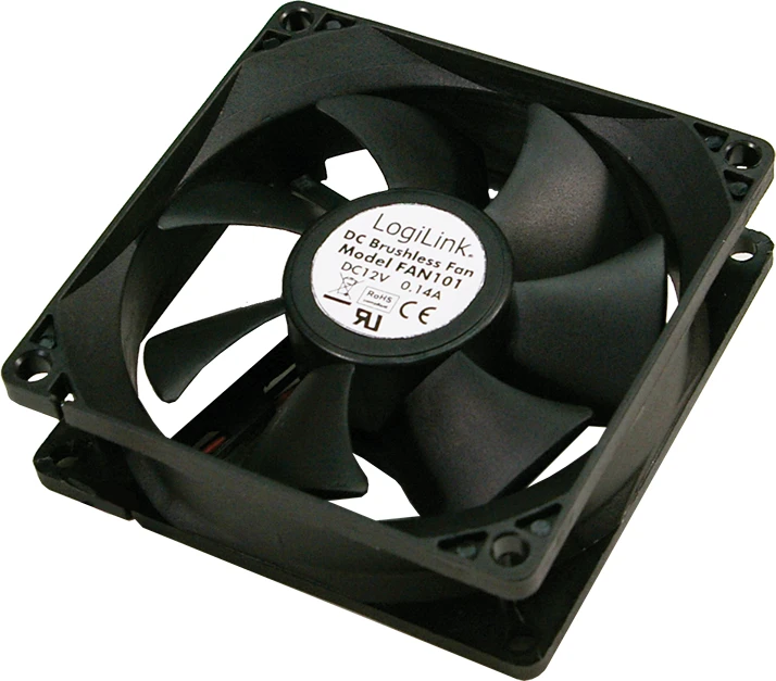 Logilink FAN103 ventiliatorius - juodas 12V korpuso aušintuvas