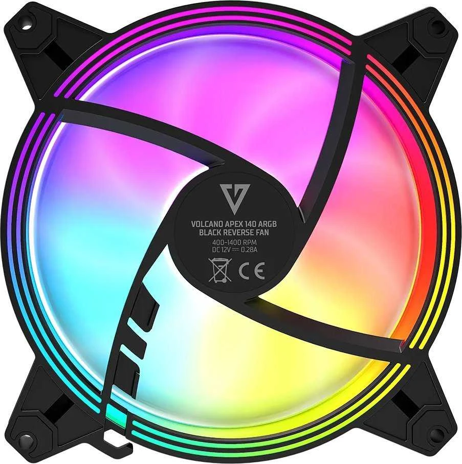 „Modecom“ ventiliatorius argb reversinis 140x140x25 juodas