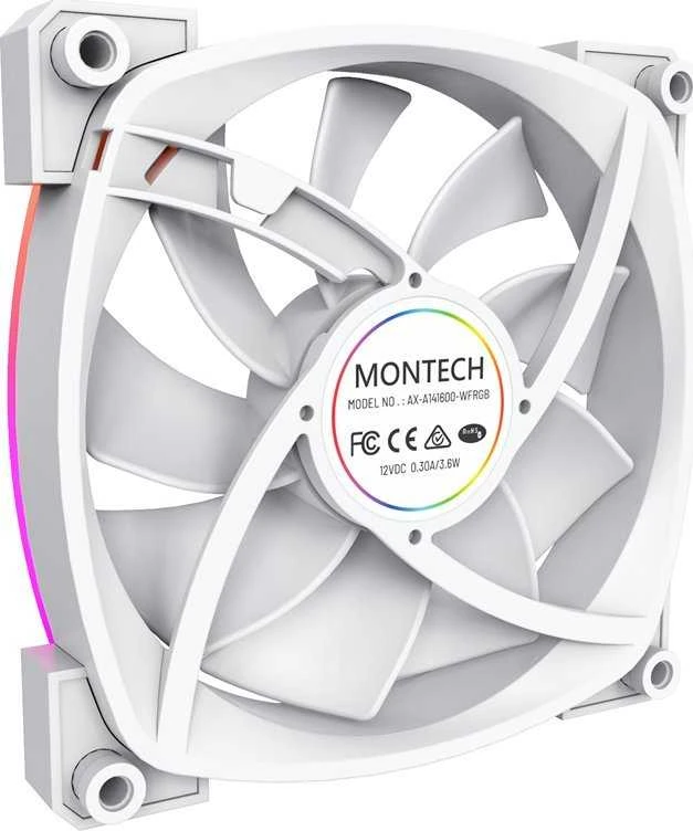 Montech AX120 PWM ARGB korpuso ventiliatorius – 120mm, baltos spalvos