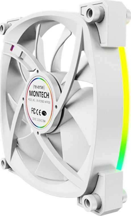Montech RX120 PWM ARGB Reverse korpuso ventiliatorius – 120mm, baltos spalvos
