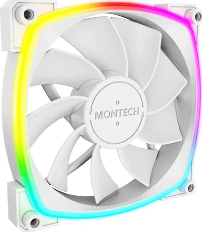 Montech RX120 PWM ARGB Reverse korpuso ventiliatorius – 120mm, baltos spalvos