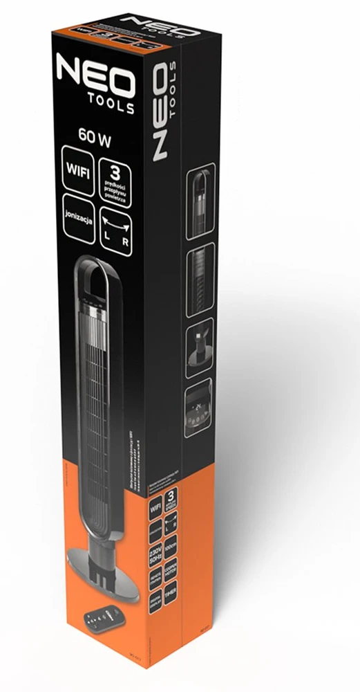 Neo Tools Kolonėlės ventiliatorius su jonizacija ir WIFI 60 W