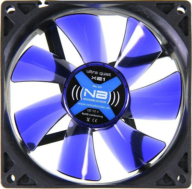 Noiseblocker XE1 92mm ventiliatorius su melsvomis mentėmis
