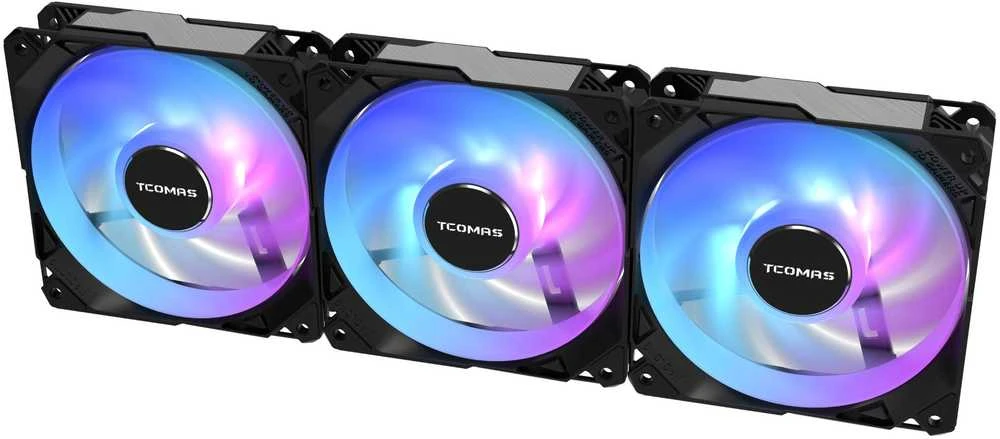 Tcomas FA200 BK ventiliatoriai su RGB apšvietimu