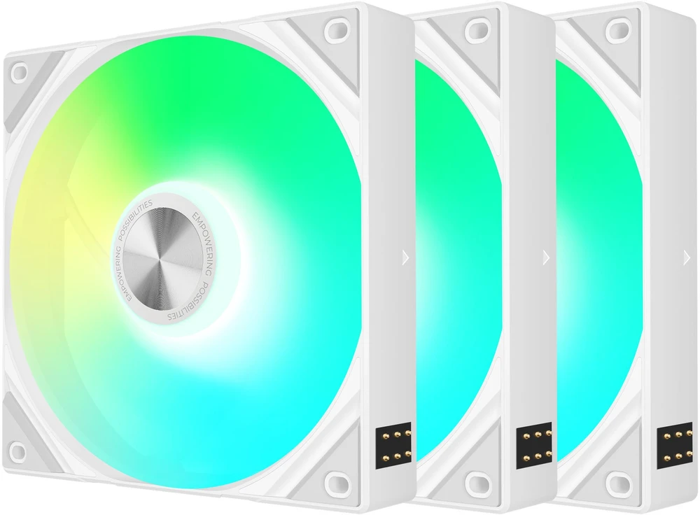TRYX ROTA SL ARGB reversinis ventiliatorius – 3 vnt. pakuotė, 120 mm, baltas