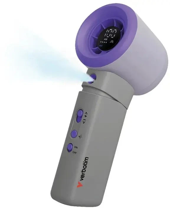 Wentylator Verbatim Cool 'n' Go Ice Touch Pro Handheld Fan Violetinė/Pilkas (32349)