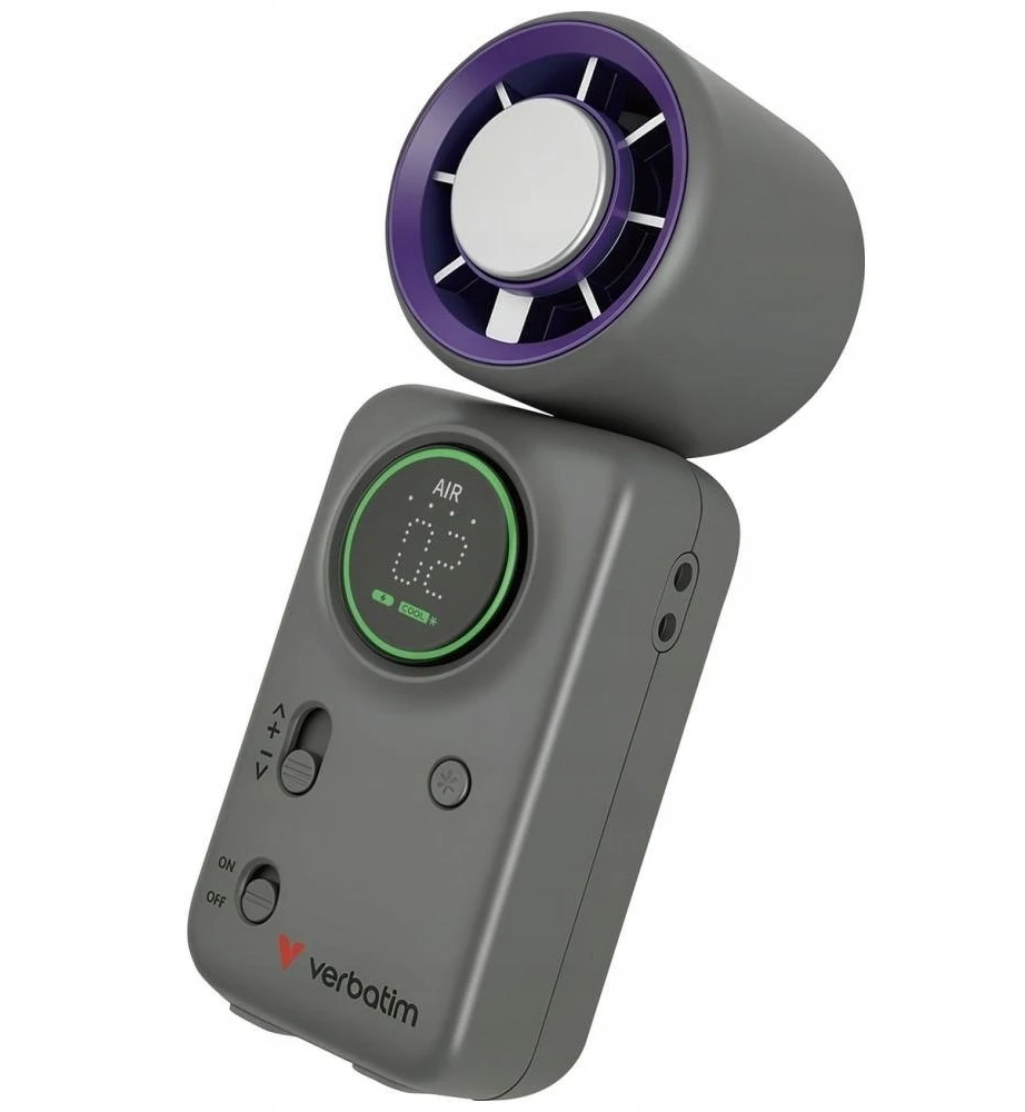 Rankinis ventiliatorius Verbatim Cool `n` Go Ice Touch Mini violetinės spalvos pilkos spalvos 32347