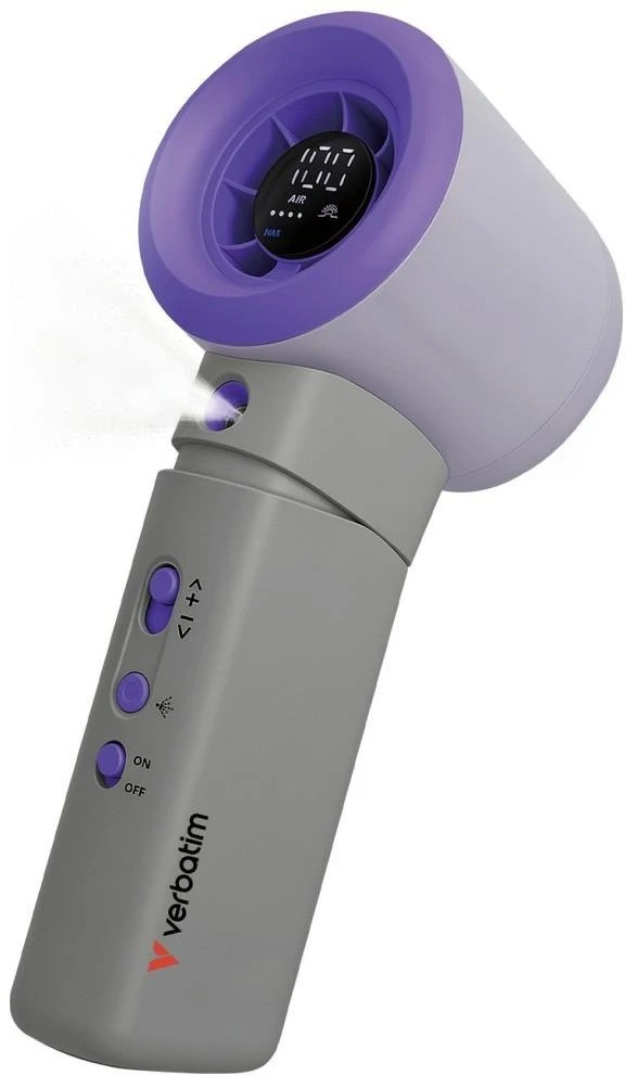 Rankinis ventiliatorius Verbatim Cool `n` Go Aqua Breeze violetinės spalvos pilkos spalvos 32345