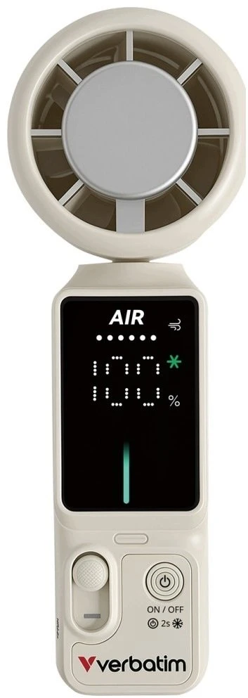 Rankinis ventiliatorius Verbatim Cool `n` Go Ice Touch Pro baltos spalvos sidabro spalvos