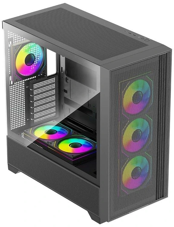 „Xilence Flux X916.ARGB“, bokšto tipo korpusas - juodas, grūdintas stiklas