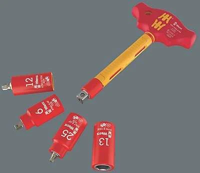 Izoliuotas adapteris, T formos rankena, 3/8", su terkšle, Wera [05005122001]