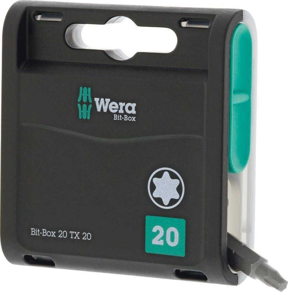 Wera Antgalių dėžutė 20H 20 vnt. TORX varžtams su šešiakampe galvute 20x25 mm Wera