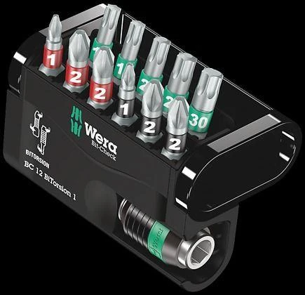Antgalių komplektas Bit-Check 12 BiTorsion 1, 12vnt, Wera