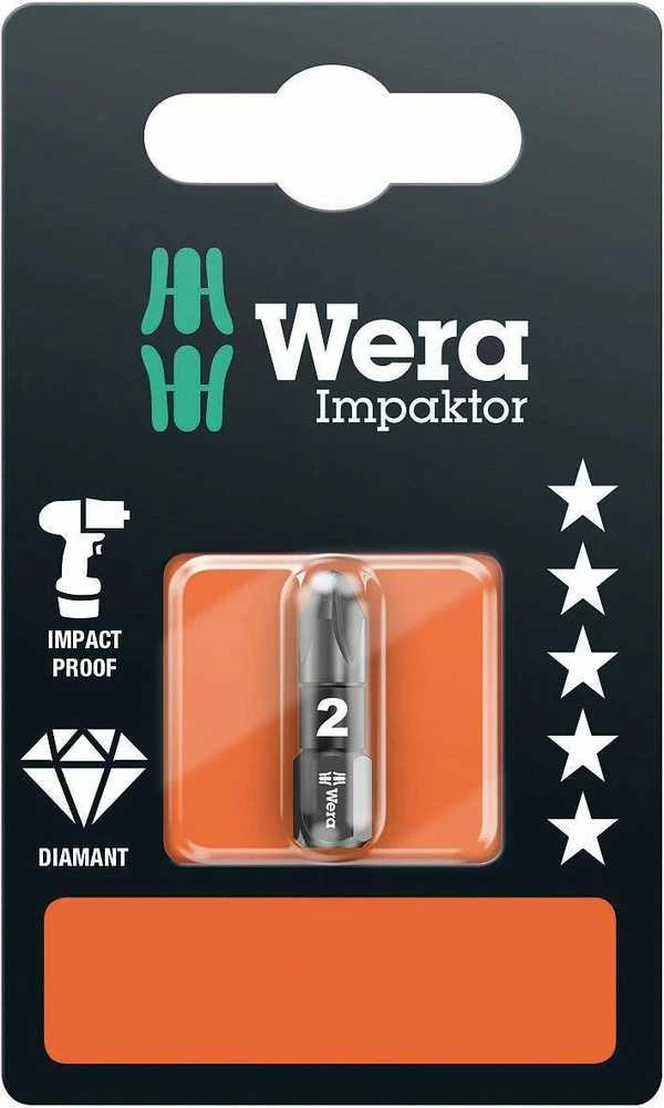 Antgalis Wera Impactor 855/1 IMP DC , 1 x PZ2 x 25 mm, blisteryje