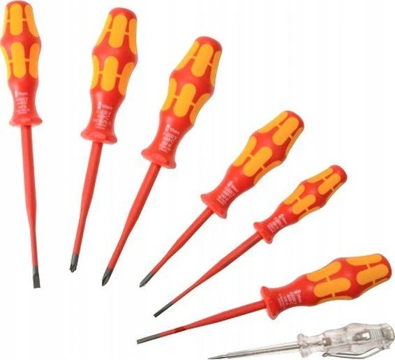 Elektriko atsuktuvų SLIM komplektas 7vnt WERA 160iS/7. PH+plokšti. Kraftform Plus + testeris + lentynėlė