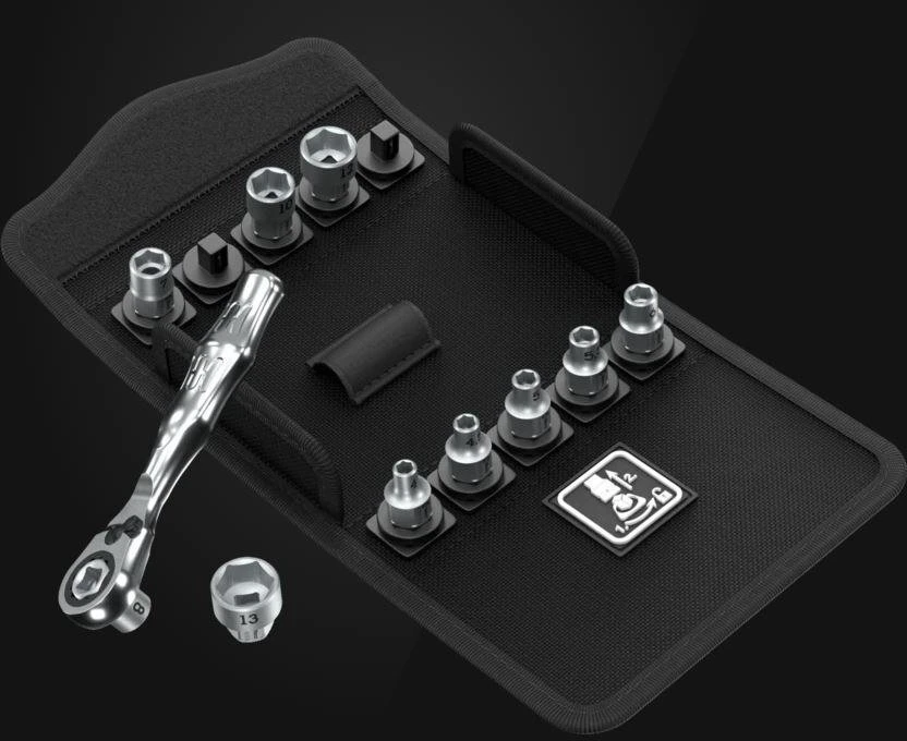 11 dalių galvučių rinkinys su terkšle WERA Zyklop Mini 2 Set 1