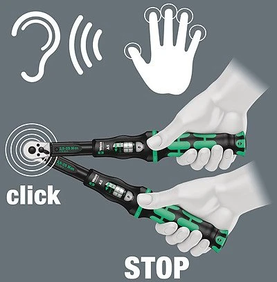 Wera Dinamometrinis raktas Click-Torque X 4 su įmovų antgaliais, 40–200 Nm 05075654001