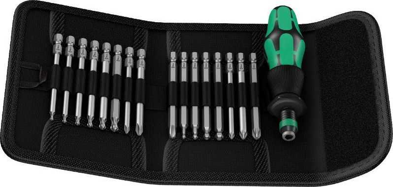 WERA Kraftform Kompakt 60 KK maišelis su. 89 mm ilgio antgaliai