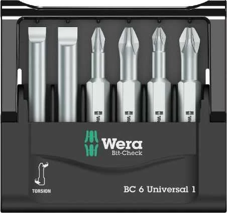 Grąžtas WERA Bit-Check 6 universalus 1